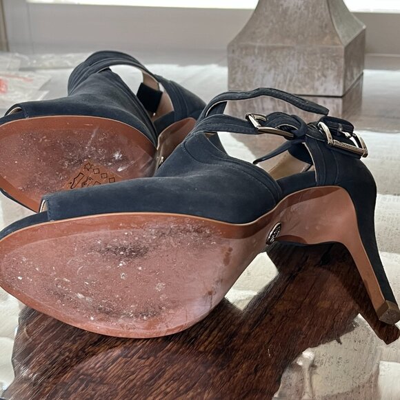 Michael Kors Blue Suede Strappy Stiletto Heels EUC - Picture 9 of 9